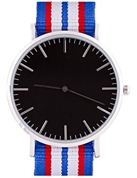 Le Maritime noir von Plain Watches - minimalistische, stilvolle, elegante Armbanduhr - sportliche Uhr mit hellblau...