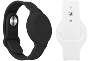 FIDWALL Wodoodporna bransoletka Airtag w opakowaniu 2, kompatybilna z Apple AirTag, miękka regulowana bransoletka Airtag, pasek do zegarka Airtag dla dzieci dzieci dzieci w podeszłym wieku