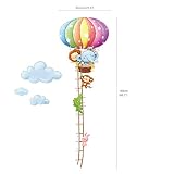 Decowall DM-1606 Tier-Heissluftballon Höhentabelle Wandsticker Wandaufkleber Wandtattoo Kinderzimmer - 7