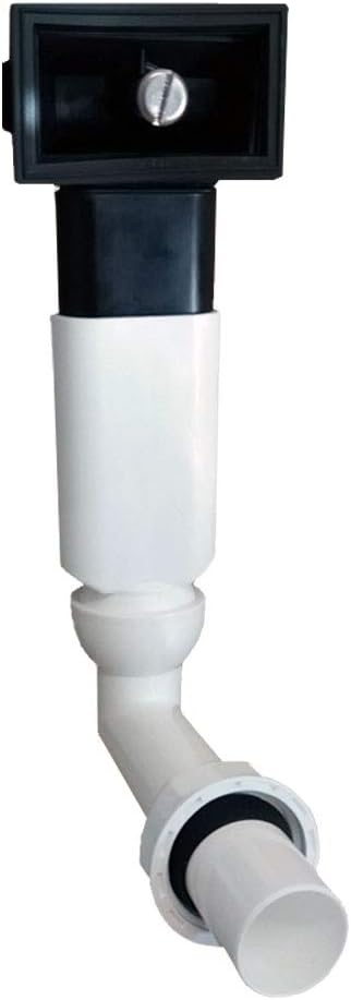 Complete kitchen sink drain set with rectangular overflow in the sink - angle pipe with ball joint - 1 inch connection…