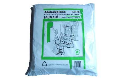 Profi Abdeckfolie, Baufolie und Malerfolie 4 x 12,5 m, extra starke Ausführung 50 my (0,20 EUR/qm)
