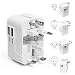 Produktbild Reisen Adapter: Universal Reise-Adapter mit 2 USB-Ports aus 150 Ländern weltweit US UK EU AU Universal fusionierten Sicherheit AC-in einem Ladegerät mit LED-Betriebsanzeige (Weiß)