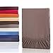 Produktbild Etérea Classic Microfaser Interlock Spannbettlaken Spannbetttuch Mocca, 200x200-200x220 cm