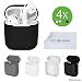 Produktbild Schutzhüllen für Apple AirPods Gehäuse - 4er-Pack (Schwarz, Weiß, Grau und Transparent) - Silikonschalen - Schützt Das Gehäuse Ihrer AirPods vor Kratzern und Stößen - Bietet besseren Grip