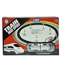 Hetkrishi High Speed Metro with Round Track Battery Operated Train Plastic Toy (Silver)