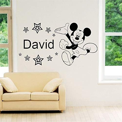Preisvergleich Produktbild wandaufkleber baum kinderzimmer Personalisierter Name mit Sternen Jungen Pegatina Kinderzimmer Dekor Mickey Mouse