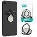 Produktbild ICHECKEY Handy Ring Halterung 360° freidrehbar Kickstand Smartphone Halter Finger mit komfortable Einhandbedienung Zinklegierung Metallring Ständer Finger-Halterung Fitness Ringhalter Handys/Tablette Schwarz