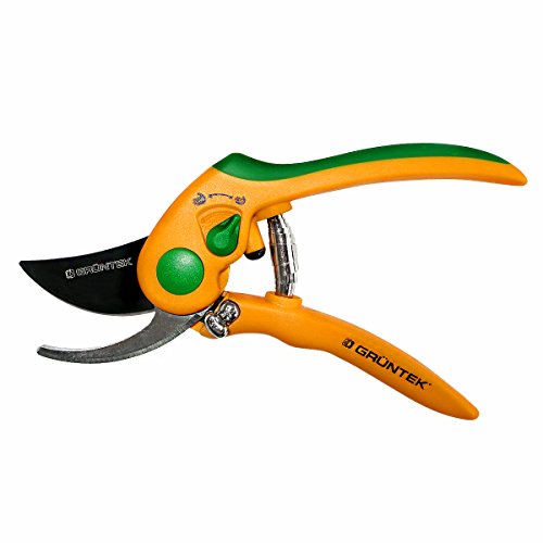 GRÜNTEK Gartenschere FLAMINGO, TEFLON beschichtet, Pflanzenschere mit variablen Öffnungsweite und kraftsparenden Anti-Rutsch Griffen, Baumschere Bypass - 5