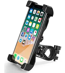 AlexVyan Adjustable Black Universal Bike Motorcycle Cycle Mount Holder Bracket 360 Degree Rotate for Phone Mobile Bicycle Handlebar Mobile Phone Holder Cradle Clamp with 360 Rotation for any size Apple iPhone Samsung Sony Moto LG HTC Vivo Oppo MI Honor Redmi Lenovo Micromax Motorola Nokia Xiaomi Jio All type of Smartphone GPS Other-New