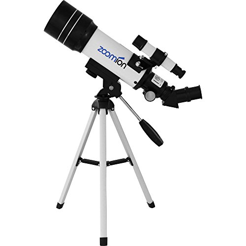 Zoomion Pioneer 70 AZ, telescopio astronómico con trípode de Mesa con Apertura de 70 mm y 360 mm de Distancia Focal