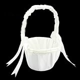 Material: satén. Everpert - Cesta de boda con flores para niña, color blanco