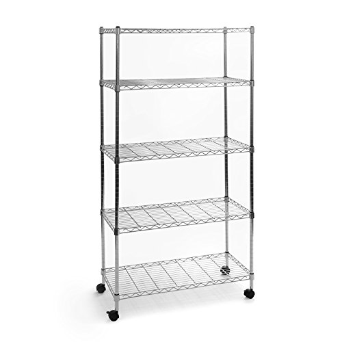 Seville Classics SHE14305ZB estantería con 5 Suelos, Metal galvanizado, 76,2 x 35,6 x 152,4 cm, Plata