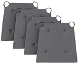 Traumnacht Stuhlkissen Basic 4er Set, mit einem Baumwollbezug, 40 x 42 x 4 cm, grau Traumnacht Stuhlkissen Basic 4er Set, mit einem Baumwollbezug, 40 x 42 x 4 cm, grau