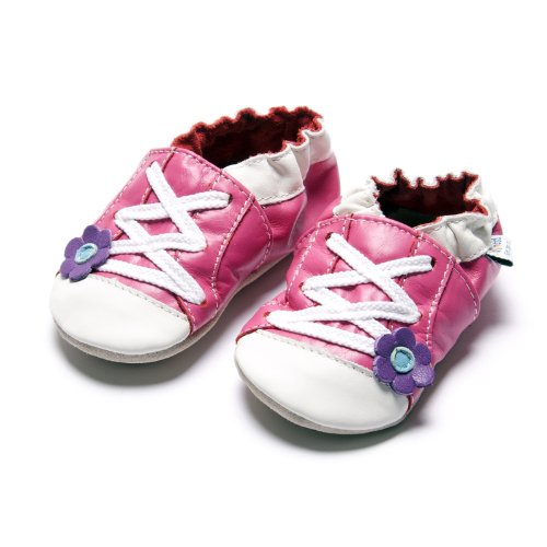 Jinwood designed by amsomo – Girls – Maedchen – Hausschuhe – Lederpuschen – Krabbelschuhe – soft sole / mini shoes div. Groeßen - 2