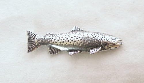 HoardersworldBrown Trout Pin Badge in Fine English Pewter, Handmade