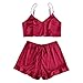 Produktbild Damen Dessous Weihnachten Luckycat Damen Wimpern Dessous Bodydoll V Ausschnitt Spitzendetails Pyjamas Set Nachtwäsche Unterwäsche Reizwäsche Dessous-Sets