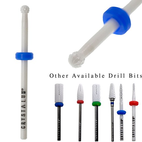 CRYSTALUM® Ceramic Nail Drill Bit Cuticle/Undernail Ball End Electric Rotary Nail File (Medium)