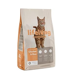 Marca Amazon – Lifelong Complete- Alimento seco completo para gatos adultos rico en pollo y arroz, 1 x 10 kg