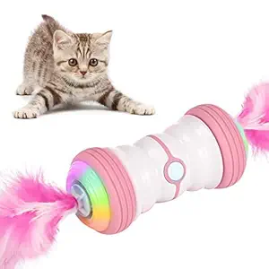 IOKHEIRA Interactive Cat Toys Ball (3rd Gen) Wicked Ball for Indoor Cats, Auto 360? Self-Rotating & USB Rechargeable with LED Red Light Toy for Your Kitty