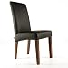 Produktbild Lederstuhl Bambi Rindsleder Schwarz Nussbaum Lederstühle Stühle Stuhl NEU