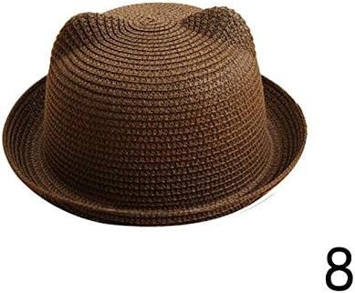 xing xiao Sun Hat Sun Hats For Women Lovely Straw Hat Summer Caps New Solid Holiday Beach Panama Hats Ladies Adult Ear Decoration,Camel