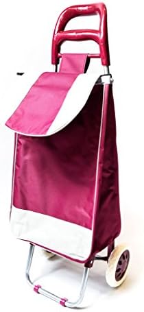 Shopping Trolley on Wheels Lightweight 2 Wheel Large Capacity Shopping Trolley Bag Aids Mobility with Support Bar and Zipper Pocket 94 x 34 x 30cm