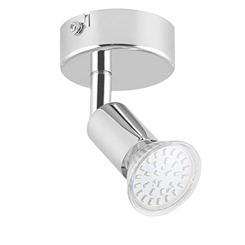 Preisvergleich Produktbild Lightcraft Kvalfoss 1 • Wandstrahler • Deckenleuchte • Spotlampe • LED-Spot • 3 Watt Verbrauch • 250 Lumen • 20000 h Lebensdauer • verchromter Edelstahl • Wand- und Deckenmontage • silber •