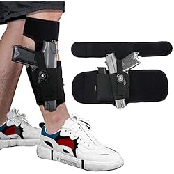 ProCase Étui de Cheville pour Pistolet de Transport dissimulé, Patte Universelle Étui de Sangle antiglisse pour Glock 42, 43, 36, 26, S &W Bodyguard .380.38, Ruger LCP, LC9, Sig Sauer