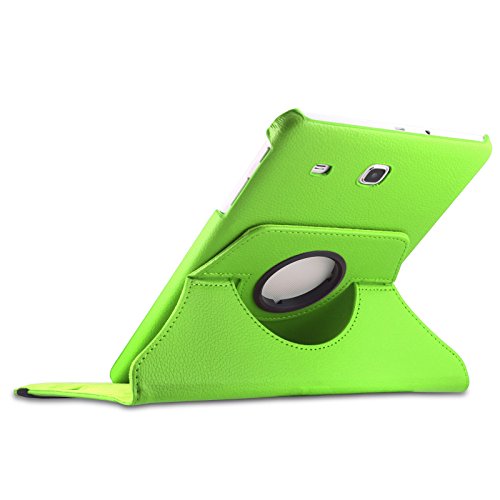 Infiland Samsung Galaxy Tab E 9.6 Hülle Case – PU Ledertasche lederhülle 360° Drehbarer Stand Cover Case Schutzhülle Tasche Etui für Samsung Galaxy Tab E T560N / T561N 24,3 cm (9,6 Zoll) Tablet-PC(Grün) - 3