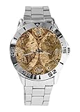 Alte antikes Weltkarte Design Analog Armbanduhr Quarz Silber Zifferblatt Klassische Edelstahlband Damen Herren Armbanduhr