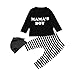 Produktbild Babykleid Winter,Neugeborenen Kleidung Brief T-Shirt Tops + Striped Hosen Hut Kleidung Set Kinder Kleidung Für Jungen by Dragon (Schwarz, 12M&90CM)