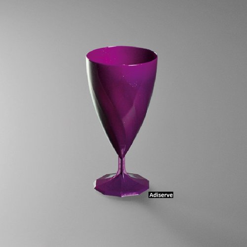 examen 6 verres à vin mariage plastique jetable violet pailleté Or - Adiserve -