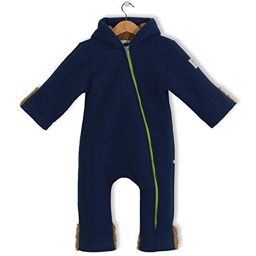 bubble.kid berlin - Unisex Baby Mädchen Jungen Herbst Winter Anzug Overall Einteiler, Fleece Overall Anu, Tec Doublefleece, Grösse 74/80 (6-12 Monate), Farbe: Tinte