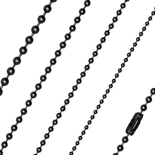 Autiga® Cadena de bolas de acero inoxidable Collar Cadena Para Colgante Dog Día Plata Negro para Hombre Mujer