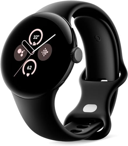 Google Pixel Watch 2 con Fitbit e Google - Controllo della frequenza cardiaca, gestione dello stress e sicurezza - Smartwatch Android - Cassa in alluminio nero opaco - Cinturino sportivo in ossidiana