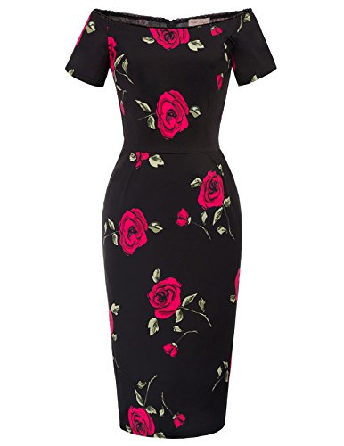 Belle Poque Élégant Vintage Robe Florale avec Corsage Froncé DEBP117-1 XXL