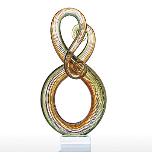 Tooarts Rodear Escultura de Vidrio Decoración del Hogar Regalo Abstracto del Ornamento Decoración de Artesanía