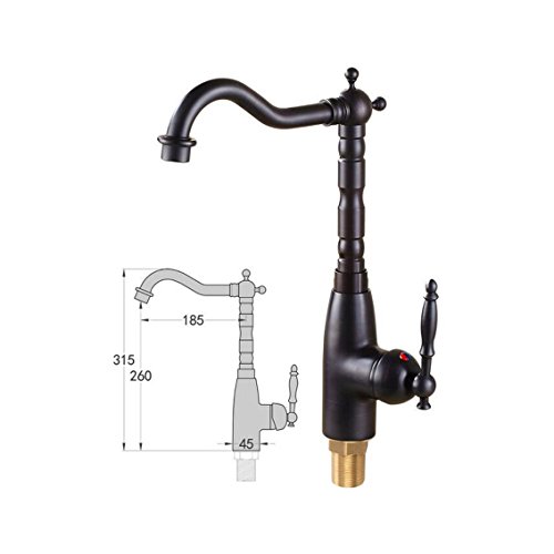 Preisvergleich Produktbild MEI Wasserhähne Antike Messing Küchenmischbatterien Traditionellen Schwarzen Mischbatterien Wasserhahn Heißen Und Kalten Küchenarmaturen Wasserhähne