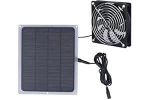 banapoy Kit Ventola Pannello Solare, Ventilatore Solare In da 6W con Rete Di Protezione per Campeggio, Capannone, Serra, Casa, Esterno, Cuccia, Pollaio, Ventilatore Solare Portatile Impermeabile