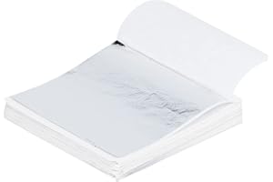 SUSNUAN 95 Sheets Silver Leaf, Imitation Silver Foil Papers for Arts, Crafts, Furniture, Nail Art, Canvas, Home Decoration, 8x8 cm Silver Leaf Sheets(Silver)