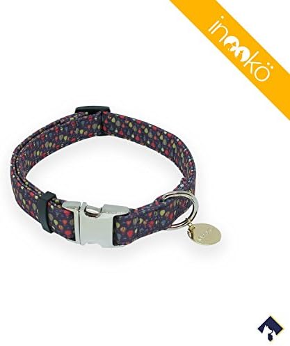 inooko - Original Adjustable Collar with hot-air balloon pattern, very Resistant, Size S (27 to 41 cm), Pink, for Dogs