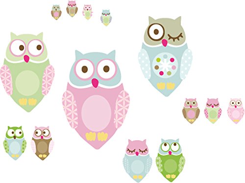 anna wand® WANDSTICKER MINIS KLEINE NACHTEULEN GIRLS