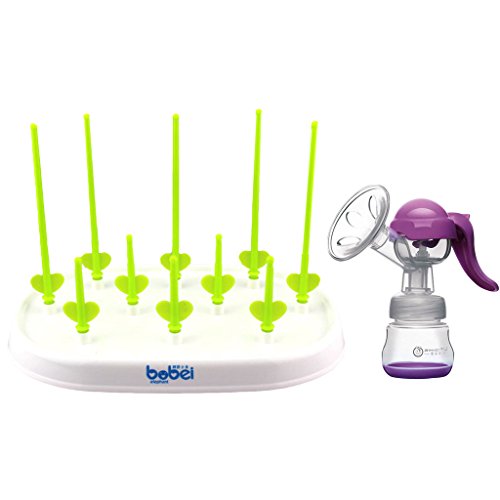 MagiDeal Handmilchpumpe + Trockenständer für Flaschen - Farbe1