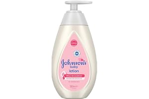Johnson's Baby Lotion (1 x 500 ml) närande och allergivänlig baby kroppslotion för känslig hud med kokosolja för 24 timmars fuktskydd