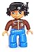 Produktbild Lego Duplo Mann Pilot mit Headset braunes Shirt blaue Beine