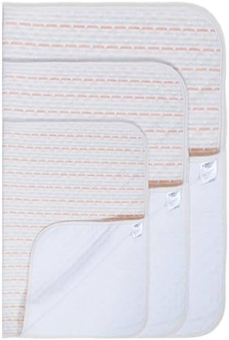 3PCS Baby Kids Ultra Waterproof Pads - Reusable Portable Changing Mat Menstrual Pads Pack of 3 Different Size (Brown &amp; Green &amp; White Stripes)