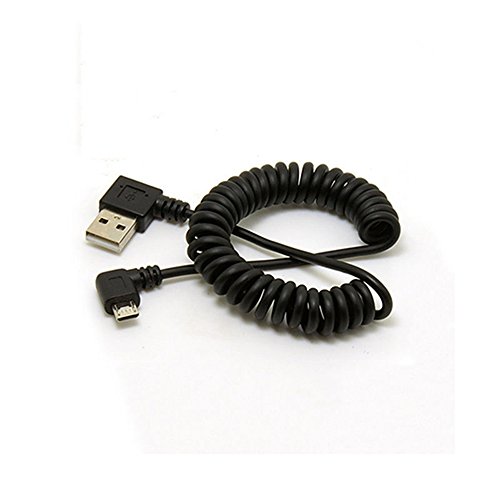 Interesting® 1,5 m linken Winkel 90 º gewendelt Micro-USB-Ladekabel für Samsung Galaxy HTC