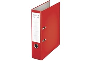 ‎LEITZ Leitz Centra 230136 Standard-Ordner (grauappe RC, mit PP-Folie kaschiert, A4, 8 cm Rückenbreite, Chromos) rot