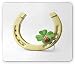 Produktbild Horseshoe Mouse Pad, Four-Leaf Clover Ladybug Botanic Garden Park Superstitious Patrick Holiday Gaming Mousepad Office Mouse Mat Pale Yellow Green