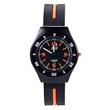 Menton Ezil Herrenuhren mit Kunststoff Silikonarmband und -Schnalle Sportuhr Bequemes Traggefühl Spezielle Zifferblatt und Gehäuse schwarz orange Armbanduhr Geschenke für Männer, Jungen, Kinder